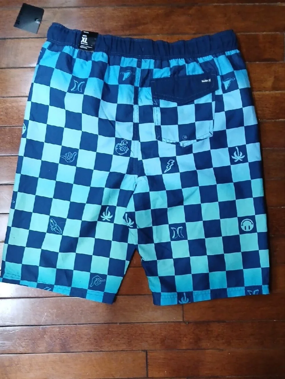 Hurley Boys Blue Checkerboard Swim Trunks